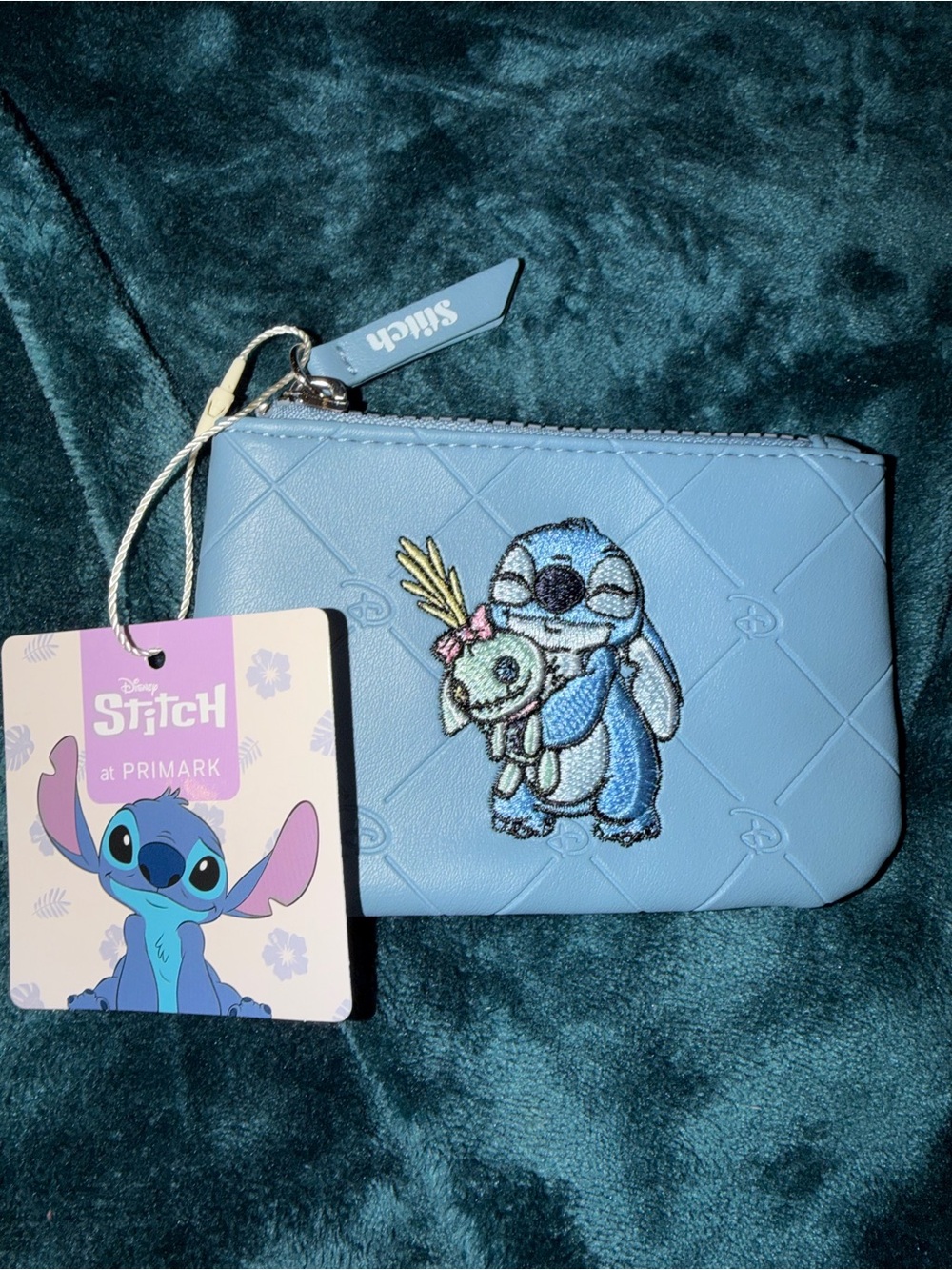 Primark Light Blue Disney Stitch Embroidered Coin Purse